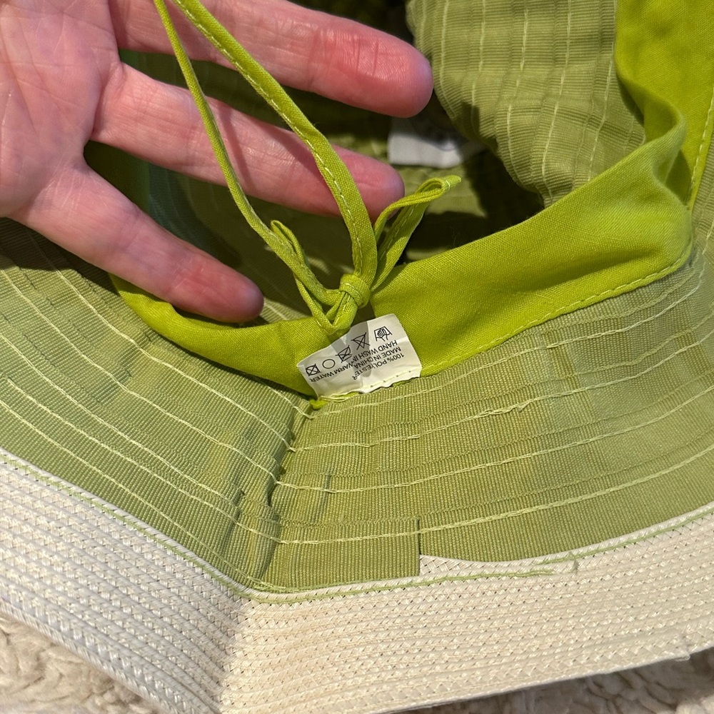 WALLAROO Vintage Tote and Bucket Hat Chelsea Set Lime & White - Picture 4 of 13